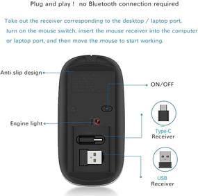 img 3 attached to 🖱️ Black Wireless Mouse for MacBook iMac Desktop Computer Chromebook Laptop Mac Windows