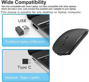 img 2 attached to 🖱️ Black Wireless Mouse for MacBook iMac Desktop Computer Chromebook Laptop Mac Windows