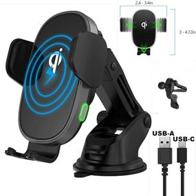 img 3 attached to Auto Clamping Qi Wireless Car Phone Charger Mount with Fast Charging for iPhone 11 Pro/Max/Xs/XR/X/8/8+, Samsung S10/S10+/S9/S9+/S8/S8+/S7/S6 & Android Smart Phones - 10W 7.5W 5W Type-C Support