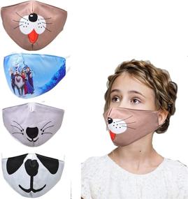 img 4 attached to YUESUO Kids Washable Face Cloth Mask, Reusable Cartoon Cover - Best Gift for Boys and Girls