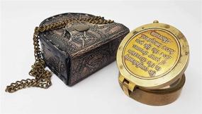 img 2 attached to The New Antique Store: Thoreau's Go Confidently Brass Compass in Leather Case - Perfect Graduation or Birthday Gift