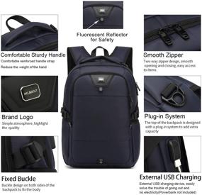 img 1 attached to 🎒 Water Resistant Laptop Backpack 15.6 Inch with USB Port - Durable College Travel Daypack, Anti Theft Design - Perfect Gift for Students, Men, Women, Boys, and Girls (Dark Blue)