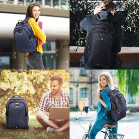 img 3 attached to 🎒 Water Resistant Laptop Backpack 15.6 Inch with USB Port - Durable College Travel Daypack, Anti Theft Design - Perfect Gift for Students, Men, Women, Boys, and Girls (Dark Blue)