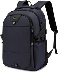 img 4 attached to 🎒 Water Resistant Laptop Backpack 15.6 Inch with USB Port - Durable College Travel Daypack, Anti Theft Design - Perfect Gift for Students, Men, Women, Boys, and Girls (Dark Blue)