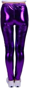 img 1 attached to 🌈 Iridescent Footless Leggings: Girls' Clothing with Metallic Shine and Style by HDE