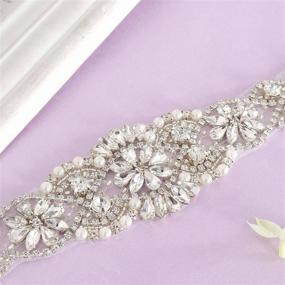 img 2 attached to 💎 Sparkling Rhinestone Applique: Elegant Crystal Women's Wedding Belts and Accessories by Pardecor