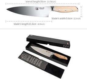 img 1 attached to 🔪 WALLOP Chef Knife: 8 inch Professional Kitchen Chef's Knife with Razor Sharp Blade - German Stainless Steel Japanese Gyuto Knife - Full Tang Natural Pakkawood Handle - Gift Box Included