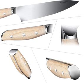 img 3 attached to 🔪 WALLOP Chef Knife: 8 inch Professional Kitchen Chef's Knife with Razor Sharp Blade - German Stainless Steel Japanese Gyuto Knife - Full Tang Natural Pakkawood Handle - Gift Box Included