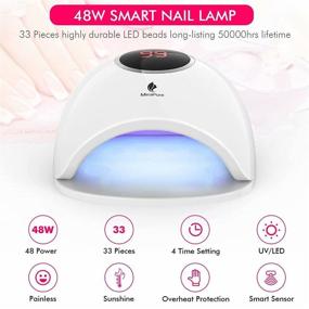 img 1 attached to 💅 MiroPure UV LED Nail Lamp: 48W Nail Dryer Gel Polish Light with 4 Timers, Efficient Curing Lamp for Fingernail & Toenail Gel Based Polishes in Home and Salon