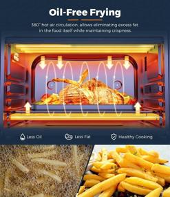 img 2 attached to 🍕 Dreamiracle 21 Quart 7-in-1 Air Fryer Toaster Oven Combo for Chicken, Pizza, Cookies, 1550W, 4 Accessories Included, Easy Timer Control Bake Broil Toast Setting, 6-Slice - Countertop Dehydrator