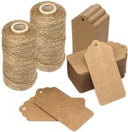 blisstime gift tags: 200 pcs kraft paper tags with jute twine for personalized messages logo