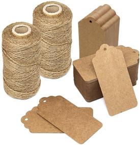 img 1 attached to Blisstime Gift Tags: 200 Pcs Kraft Paper Tags with Jute Twine for Personalized Messages