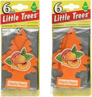 🍑 peachy peach little trees cardboard hanging air fresheners - pack of 12 - ideal for cars, homes & offices! logo