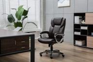💺 comfortable and stylish: amazon basics high-back bonded leather executive office computer desk chair in brown logo