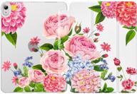 🌸 dadanism clear case for ipad air 4th gen 2020 (a2316 a2324 a2325 a2072) - slim smart shell protective stand cover with 10.9 inch ipad air 4 case - auto wake/sleep - colorful flowers logo