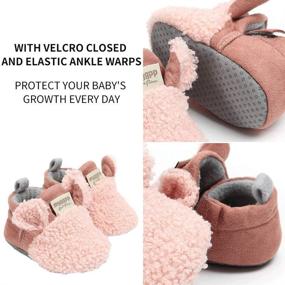 img 1 attached to 👶 TMEOG Soft Anti-Slip Sole Infant Toddler First Walkers Shoes - Warm Baby Slippers Winter Shoes for Boys and Girls