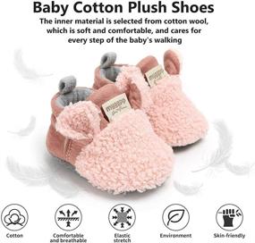 img 3 attached to 👶 TMEOG Soft Anti-Slip Sole Infant Toddler First Walkers Shoes - Warm Baby Slippers Winter Shoes for Boys and Girls