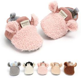 img 2 attached to 👶 TMEOG Soft Anti-Slip Sole Infant Toddler First Walkers Shoes - Warm Baby Slippers Winter Shoes for Boys and Girls