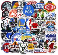 43 pcs nba stickers set: 30 basketball team logo stickers & 13 all-star logo stickers for laptops, boys, vinyl sports decals logo