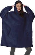 🔵 fantaslook wearable blanket: ultimate comfort in deep pocket oversized hoodie – perfect gift for women, men, and adults in one size fits most (blue) logo