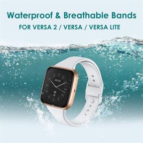 img 2 attached to 🌊 Waterproof and Breathable Silicone Sport Bands for Fitbit Versa 2 / Versa / Versa Lite – Replacement Wristbands for Women and Men