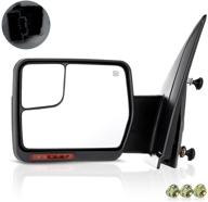 🚗 eccpp ford f-150 2007-2014 driver chrome towing mirror power heated puddle light turn signal left side view - replacement option logo