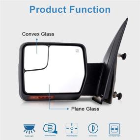 img 2 attached to 🚗 ECCPP Ford F-150 2007-2014 Driver Chrome Towing Mirror Power Heated Puddle Light Turn Signal Left Side View - Replacement Option