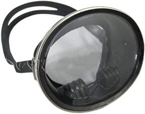 img 1 attached to 🤿 Scuba Choice Stainless Steel Oval Shape Classic Rubber Mask for Spearfishing and Free Diving - Black