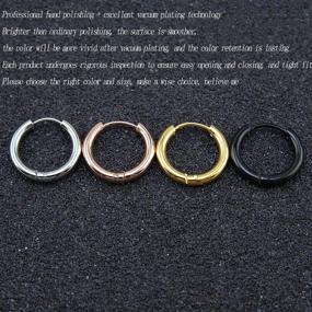 img 2 attached to Hypoallergenic 316L Surgical Stainless Steel Huggie Hoop Earrings for Men, Women, and Girls - Choose Your Perfect Size!