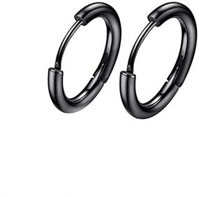 img 3 attached to Hypoallergenic 316L Surgical Stainless Steel Huggie Hoop Earrings for Men, Women, and Girls - Choose Your Perfect Size!