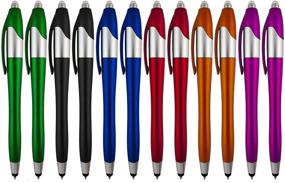 img 3 attached to 12 Пачка стилусных ручек: Многоцветные, 3-в-1 - Шариковая ручка, Капацитивный стилус, Светодиодный фонарик - Идеально для дома, работы, врачей и медсестер