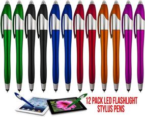 img 2 attached to 12 Pack Stylus Pens: Multi-Color, 3-in-1 - Ball Point Pen, Capacitive Stylus, LED Flashlight - Ideal for Home, Work, Doctors, and Nurses