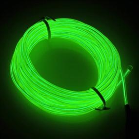 img 2 attached to 🔌 Neon Glowing Strobing Electroluminescent Wires 4-Pack - 5M 15ft (Blue, Green, Red, Yellow)