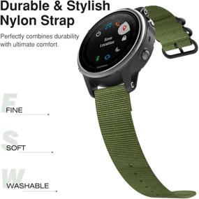 img 2 attached to 🌿 Fine Woven Nylon MoKo Band - Army Green for Garmin Fenix 6S/5S Series