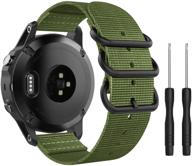 🌿 fine woven nylon moko band - army green for garmin fenix 6s/5s series logo