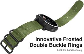 img 1 attached to 🌿 Fine Woven Nylon MoKo Band - Army Green for Garmin Fenix 6S/5S Series