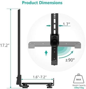 img 2 attached to Кронштейн WALI для планшетов Sound Bar для телевизора – универсальный держатель, нескользящая основа, расширяемый от 1,6 до 7,2 дюймов, поддерживает до 33 фунтов, черный.