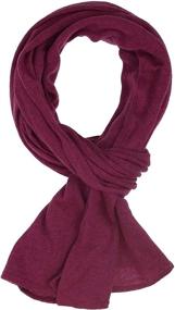 img 2 attached to 🧣 Essential Travel Wrap- Women's Solid Jersey Knit Cotton Cashmere Blend Cover up Scarf - Accessories First