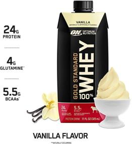 img 3 attached to 🥛 Безглютеновый протеиновый коктейль Optimum Nutrition Gold Standard 100% Whey, готовый для употребления, 24 г белка, ванильного вкуса, 11 жидких унций, упаковка из 12 штук