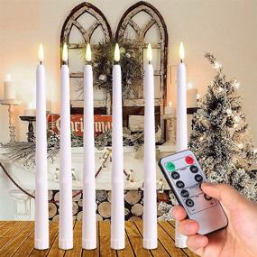 img 4 attached to 🕯️ Flameless Flickering Window Candles with Remote Timer – Pack of 6 LED Warm 3D Wick Lights for Christmas, Halloween, Home & Wedding Decor