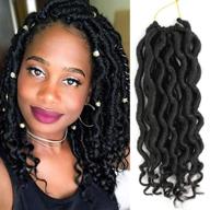 👑 волосы-косик faux locs crochet с кудрявыми концами - 12 корней/упаковка синтетических косичек для крючка | гламурные богини fauxs locs для непринужденного стиля (12, 1в) логотип