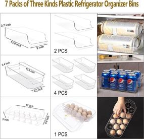 img 3 attached to 🥗 BPA Free Plastic Refrigerator Organizer Bins - 7 Pack: 2 Large + 4 Medium Food Storage Bins & 1 Egg Holder for Freezer, Kitchen Cabinet, Pantry Organization and Storage