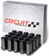 circuit performance 14x2.0 black closed end acorn lug nuts - cone seat, forged steel (20 pieces) logo