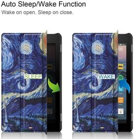 img 2 attached to Maomi KINDIE FlRE 7 Case (9th/7th Generation) - Foldable PU 📱 Leather Smart Cover with Auto Wake/Sleep, Starry Night Design - 2019/2017 Release