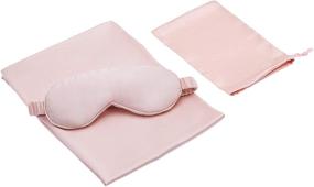 img 3 attached to Silk Sleep Set for Hair and Skin - Amazon Basics 100% Mulberry Silk Pillowcase, Eye-Mask and Travel Pouch - Dual Side 19 Momme Silk, Blush, Standard Size