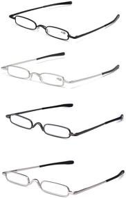 img 2 attached to Portable Slim Pen Reading Glasses – 4 Pairs, Men and Women Pocket Readers with Clip Case (2.00)