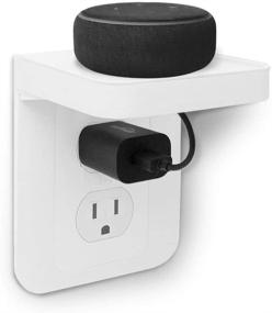 img 4 attached to 🔌 ALLICAVER Outlet Shelf with Built-In Cable Management - Space Saving Solution for Google Home, Homepod Mini, Smart Speakers, Cellphones, Electric Toothbrush, and More (White-standard)