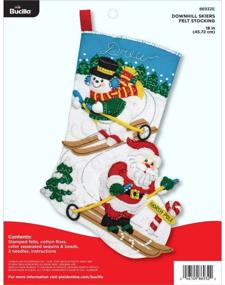 img 2 attached to 🛍️ Buy Bucilla Felt Stocking Applique Kit, 18" - Downhill Skiers - Best Deals
