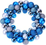 happyyami: sparkling silver blue christmas ball wreath garland ornaments - vibrant xmas tree decor for festive home décor & holiday parties логотип