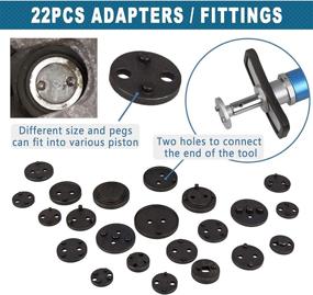 img 2 attached to 🔧 Powerful 23PCS Air Powered Brake Caliper Wind Back Tool Kit: Achieve Quick and Easy Brake Caliper Piston Compressor Rewind with WISPAUSU's Pneumatic Brake Pump Adjusting Tool and Adapters